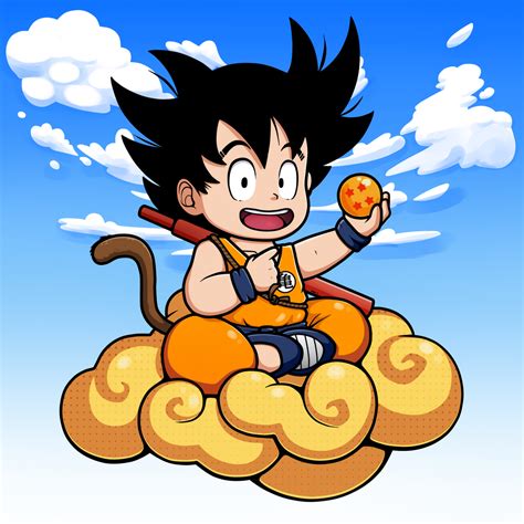 Goku Riding the Nimbus Cloud by Mary-fflufybird on DeviantArt