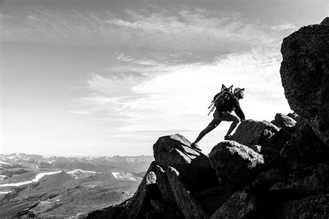 HD wallpaper: man rock climbing on mountain, grayscale photography of ...