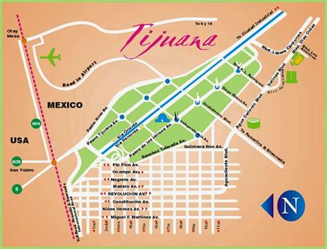 Maps of Tijuana, Mexico - Free Printable Maps