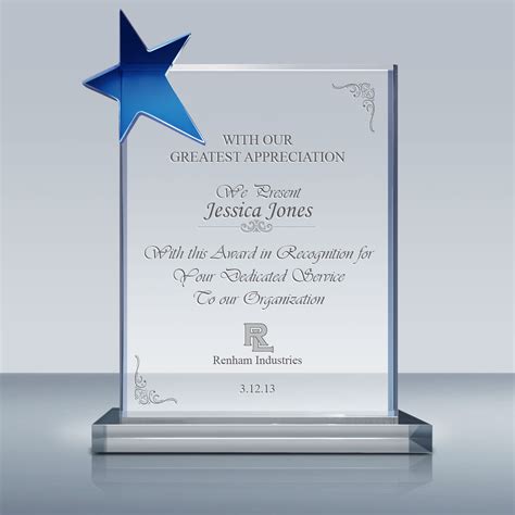 Employee Recognition – Star Plaque (027) – Goodcount 3D Crystal Etching ...