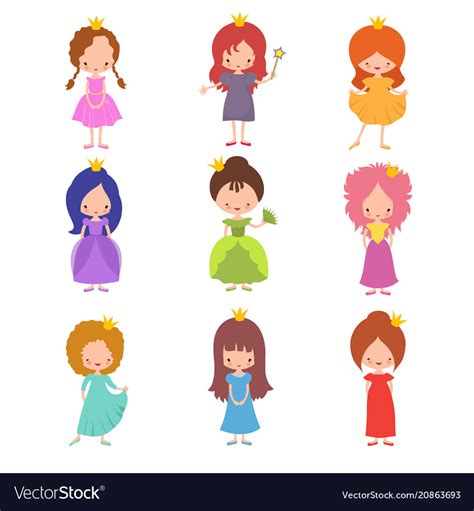 Kids fashion show characters little princesses Vector Image