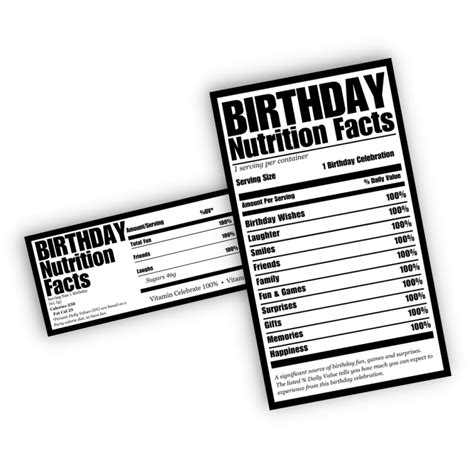 Free Birthday Nutrition Facts PNG - Pretty Party & Crafty