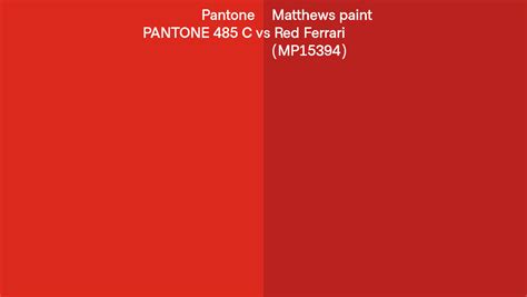 Pantone 485 C vs Matthews paint Red Ferrari (MP15394) side by side ...