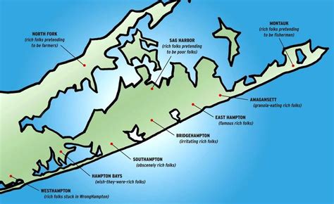 The Hamptons map - hilarious blog entry by Tracy G | Urlaub