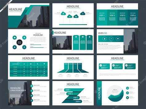 Premium Vector | Green abstract presentation templates infographic