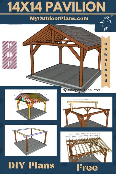 14x14 Pavilion Plans | Идеи устройства заднего двора, Идеи для патио ...