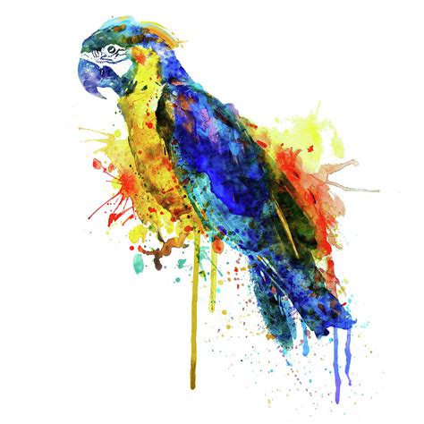 Parrot Watercolor Painting by Marian Voicu - Pixels