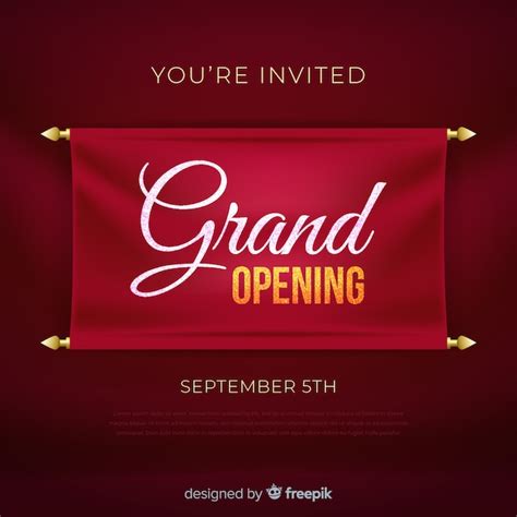 Free Vector | Realistic grand opening banner template