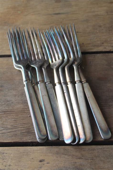 antique Meriden silver hotel flatware, heavy silverplate 12 DWT silverware