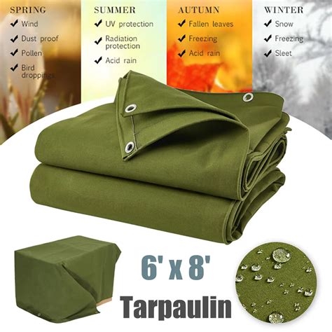 Large Waterproof Canvas Sunshade Cloth Canopy Tarp Tarpaulin Dustproof ...