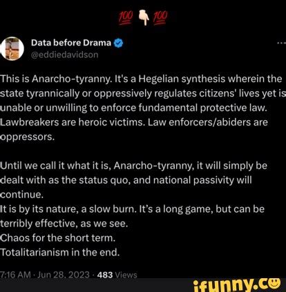 This is Anarcho-tyranny. It's a Hegelian synthesis wherein the state ...