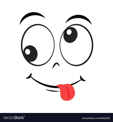 Cartoon silly face expression Royalty Free Vector Image