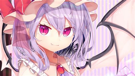 Touhou Girl Purple Eyes Remilia Scarlet Touhou White Hair HD Anime ...