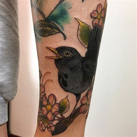 _blackbird singing in the dead of night. | Black bird, Plant tattoo ...