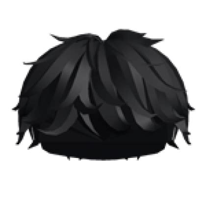 Black Fluffy Messy Boy Hair - Roblox