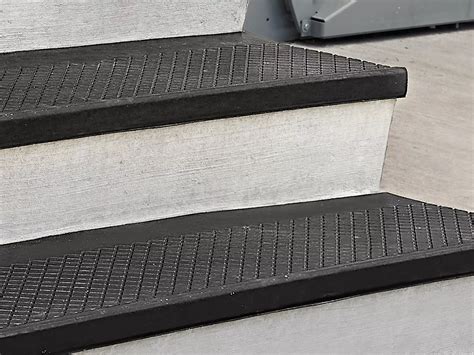 Outdoor Stair Treads - Rubber, 72 x 12", Black H-6559 - Uline