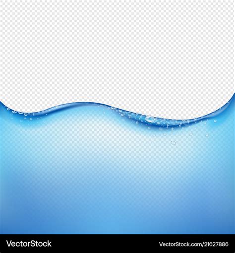 Blue water wave transparent background Royalty Free Vector