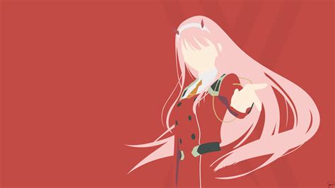 darling in the franxx zero two with red background 4k hd anime ...