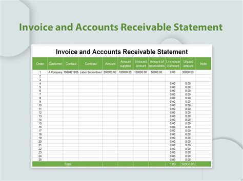 Business Accounts Excel Template