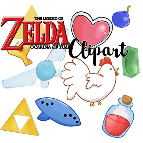 Set di clipart Zelda / Clipart Triforce / Clipart di pollo / - Etsy Italia