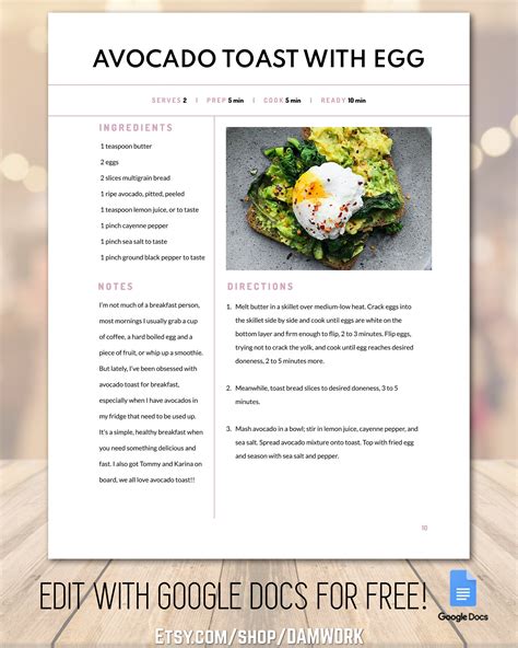 Recipe Book Template Cookbook Minimal Clean White Editable - Etsy