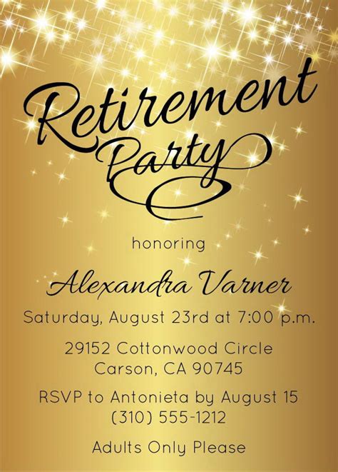 Retirement Party Invitations Templates