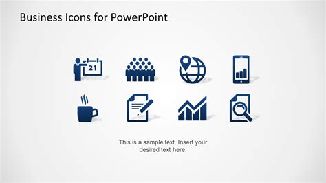 Blue Business Icons Set for PowerPoint - SlideModel