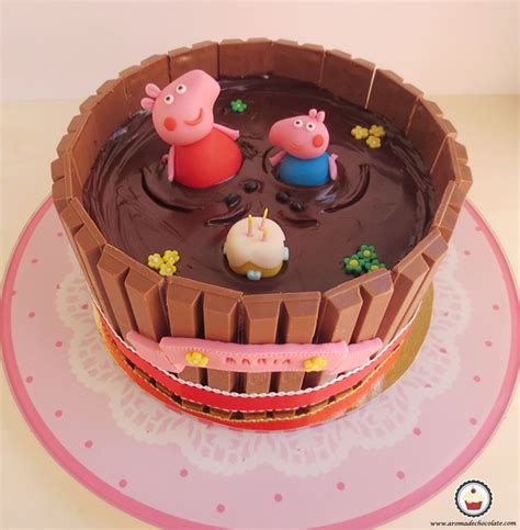 TARTA PEPPA PIG - Aroma de chocolate | Pastel de peppa pig, Tartas ...