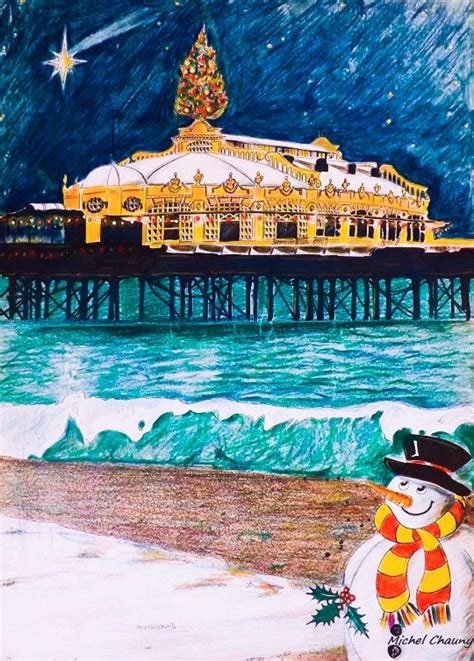 West Pier Brighton at Christmas by Michel Chauny | Brighton and hove ...