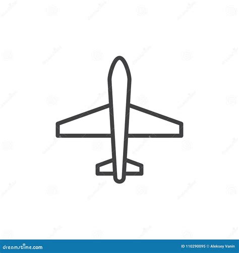 Airplane outline icon stock vector. Illustration of flight - 110290095