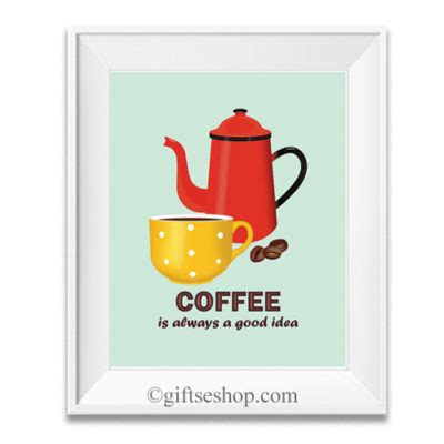 Coffee Poster Print- Coffee Wall Art- Coffee Quotes Sign- Kitchen Wall ...