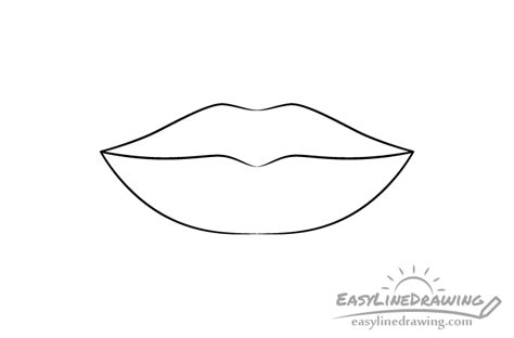 How to Draw Lips Step by Step - EasyLineDrawing