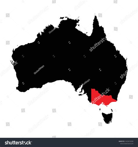 Victoria States Highlighted On Australia Map Stock Vector (Royalty Free ...