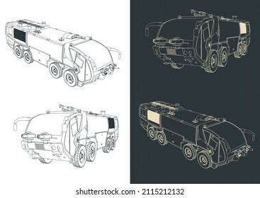 Stylized Vector Illustrations Drawings Airport Fire Stock Vector ...