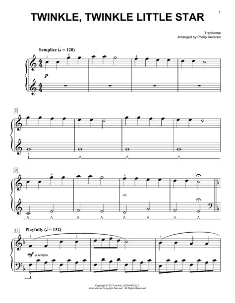 Twinkle, Twinkle Little Star | Sheet Music Direct