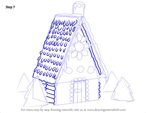 Learn How to Draw Gingerbread House (Houses) Step by Step : Drawing ...