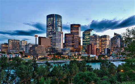 Download wallpapers Calgary, 4k, downtown, skyline, Calgary Tower ...