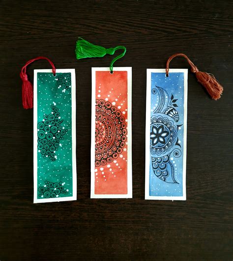 Easy watercolor + doodle bookmarks