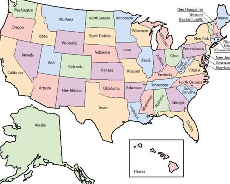 A Labeled Map Of The United States - Printable Map