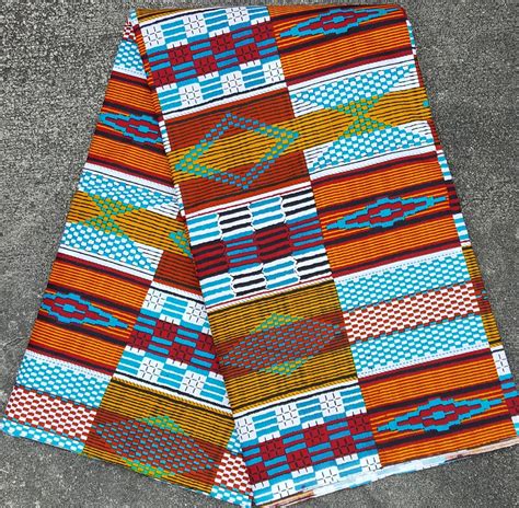 African Multicolored Kente Print Fabric #474