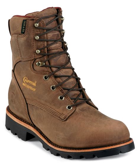 Chippewa Insulated Waterproof 8" Lace-Up Work Boots - Round Toe | Sheplers