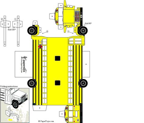 Printable 3D Paper Bus Template