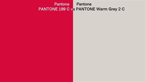 Pantone 199 C vs PANTONE Warm Grey 2 C side by side comparison