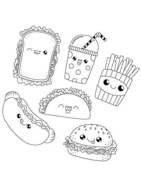 Kawaii Food Coloring Pages