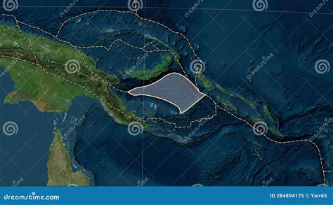 Solomon Sea Plate - Boundaries. Satellite Map Stock Illustration ...