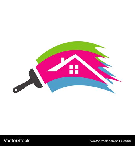 House painting logo icon design colorful paint Vector Image