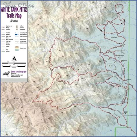 White Mountains Hiking Map - ToursMaps.com