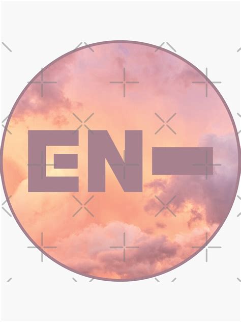 "Cute ENHYPEN Logo with Pink Purple Sunset Clouds" Sticker for Sale by ...