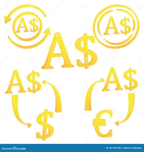 3D Australian Dollar Currency Symbol Icon of Australia Stock Vector ...