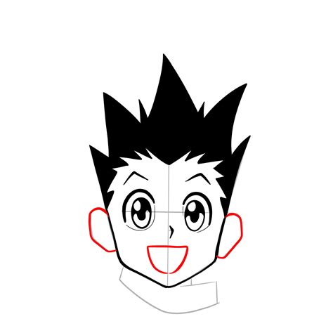 How to draw the face of Gon Freecss - SketchOk